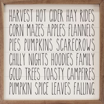 Hot Cider And Hay Rides White
